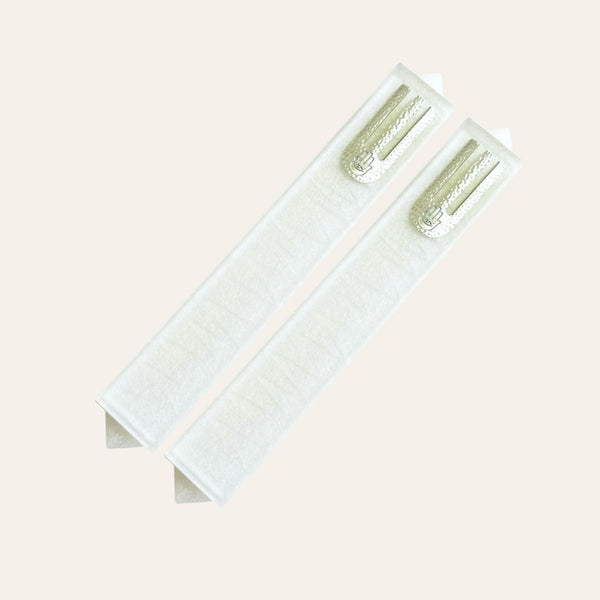 Epoxy Mezuzah in a Solid White with a Silver accent ( Set of 2 )