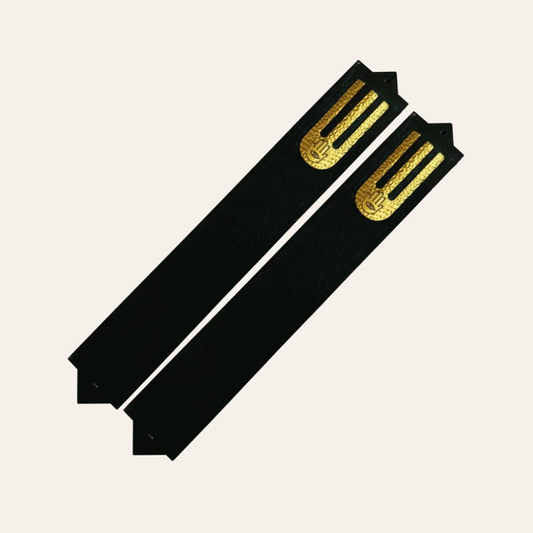 Epoxy Mezuzah in Solid Black with a Gold accent ( Set of 2 )