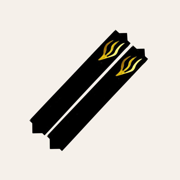 Epoxy Mezuzah in a Solid Black with a Gold accent (Set of 2)