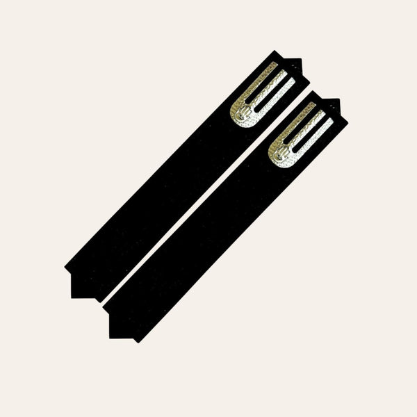 Epoxy Mezuzah in a Solid Black with a Silver accent ( Set of 2 )
