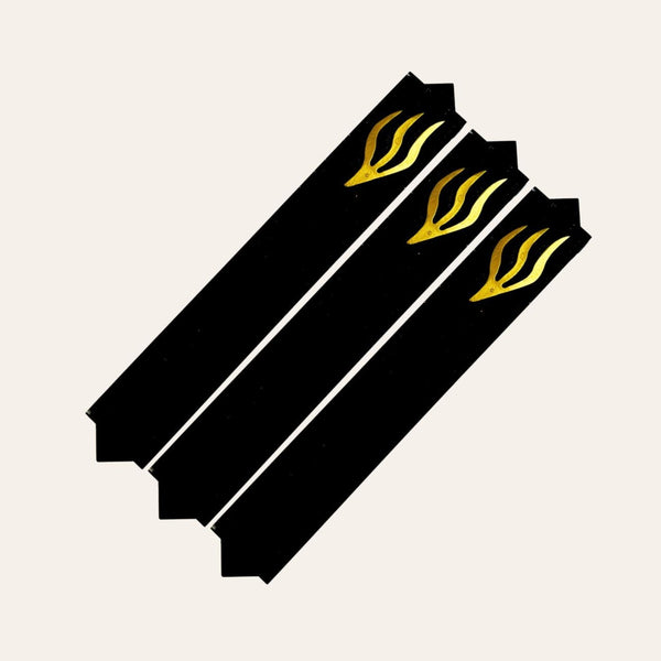 Epoxy Mezuzah in a Solid Black with a Gold accent (Set of 3)