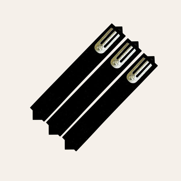 Epoxy Mezuzah in a Solid Black with a Silver accent ( Set of 3 )