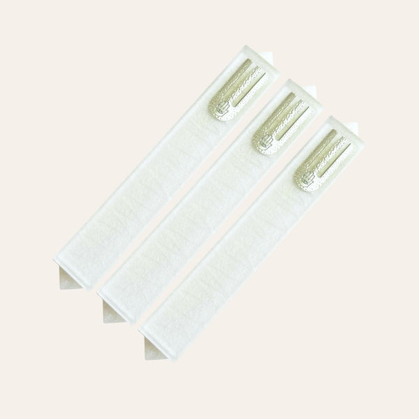 Epoxy Mezuzah in a Solid White with a Silver accent ( Set of 3 )