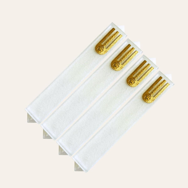 Epoxy Mezuzah in True White with a Gold accent ( Set of 4 )