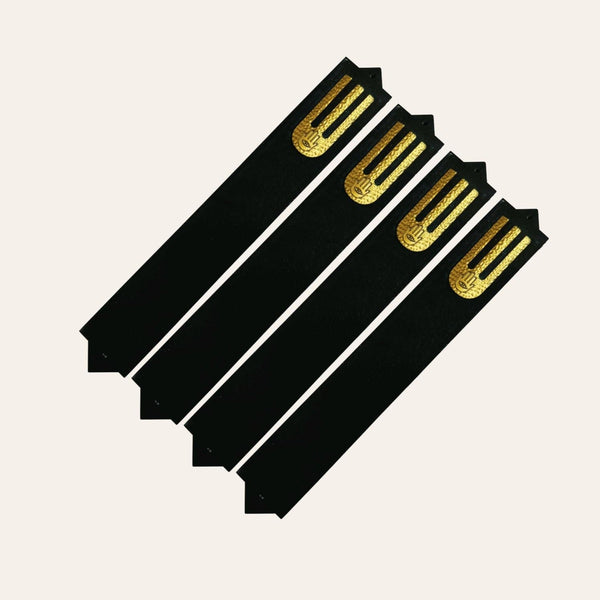 Epoxy Mezuzah in a Solid Black with a Gold accent ( Set of 4 )