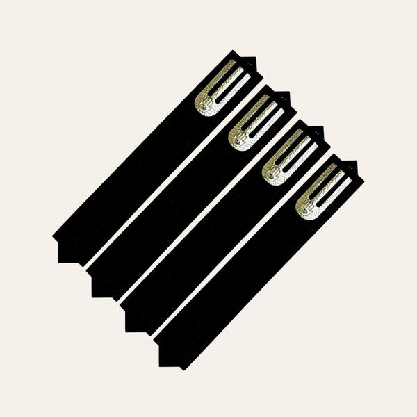 Epoxy Mezuzah in a Solid Black with a Silver accent ( Set of 4 )