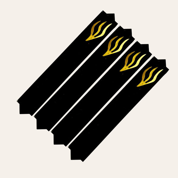 Epoxy Mezuzah in a Solid Black with a Gold accent (Set of 4)