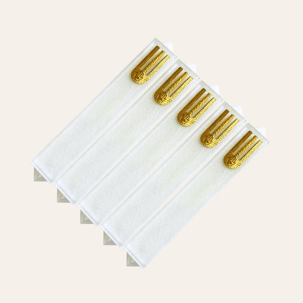 Epoxy Mezuzah in True White with a Gold accent ( Set of 5 )