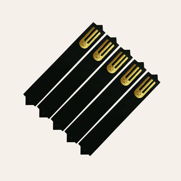 Epoxy Mezuzah in a Solid Black with a Gold accent ( Set of 5 )