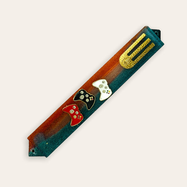 Chameleon 2 Tone Gold Gaming Mezuzah - Handmade Epoxy Resin Mezuzah - Judaica Gift - Jewish Gift - Housewarming Gift - Optional Scroll 2