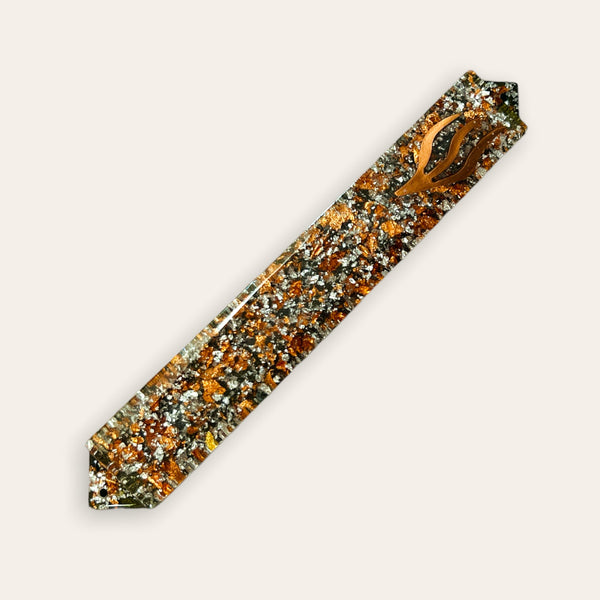 Mezuzah Case- Foil Flake Mezuzah- Mezuzah- Modern Mezuzah- Copper Mezuzah- Gold Mezuzah- Israeli Mezuzah- Handmade Mezuzah Judaica- Scrolll 24