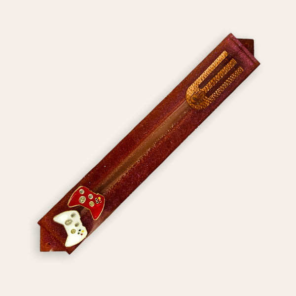 Red Chameleon Gaming Mezuzah - Handmade Epoxy Resin Mezuzah - Judaica Gift - Jewish Gift - Housewarming Gift - Optional Scroll 7