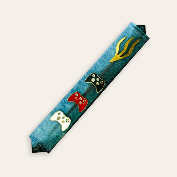 Chameleon 2 Tone Gaming Mezuzah - Handmade Epoxy Resin Mezuzah - Judaica Gift - Jewish Gift - Housewarming Gift - Optional Scroll 4