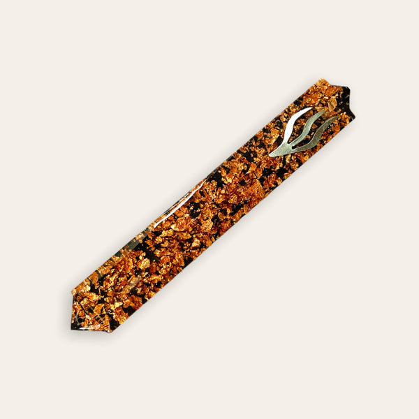 Mezuzah Case- Foil Flake Mezuzah- Mezuzah- Modern Mezuzah- Copper Mezuzah- Gold Mezuzah- Israeli Mezuzah- Handmade Mezuzah Judaica- Scrolll 23