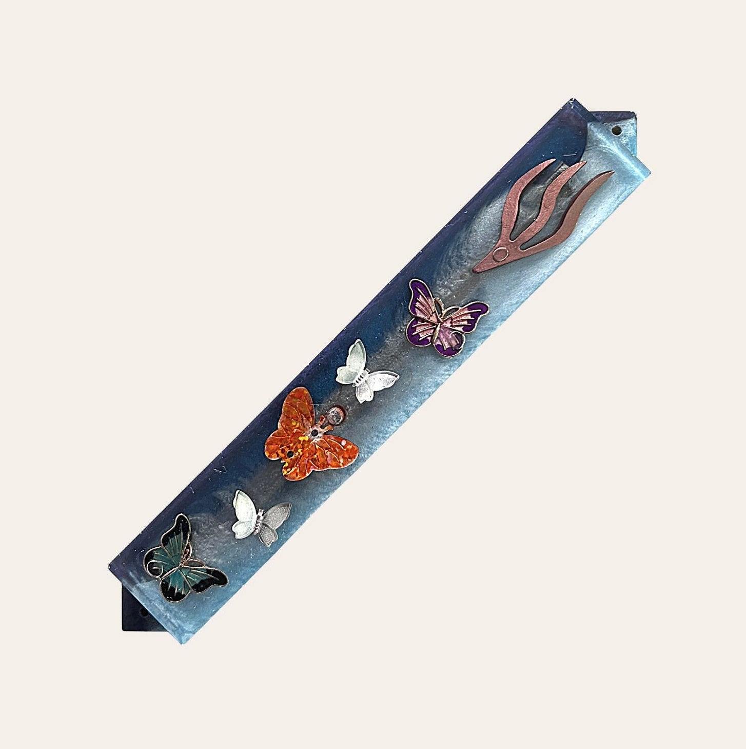 Handmade high quality Midnight Blue Resin Mezuzah Case SN#29-34