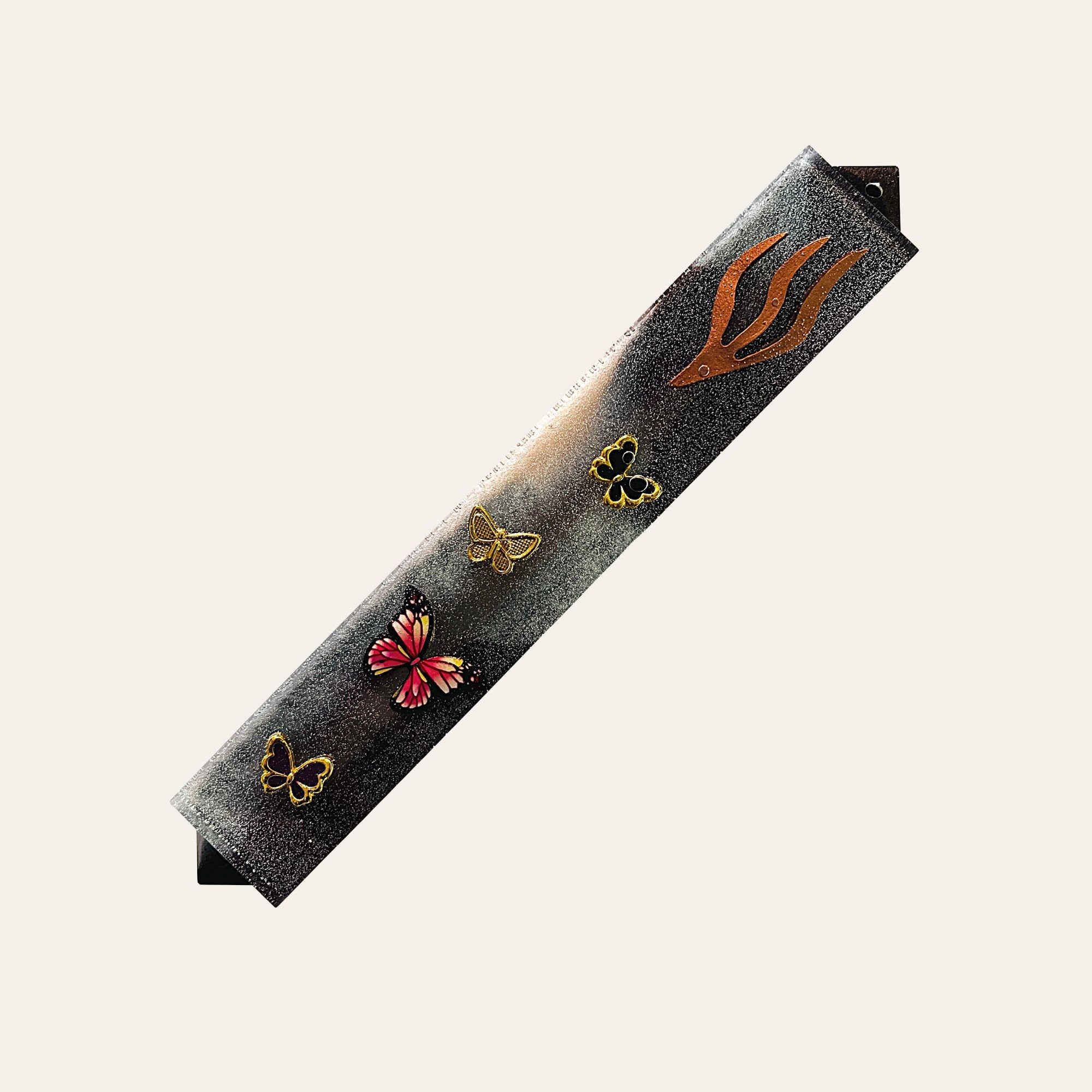 Israeli Handmade Judaica art Shema Israel wooden hot Mezuzah case M054