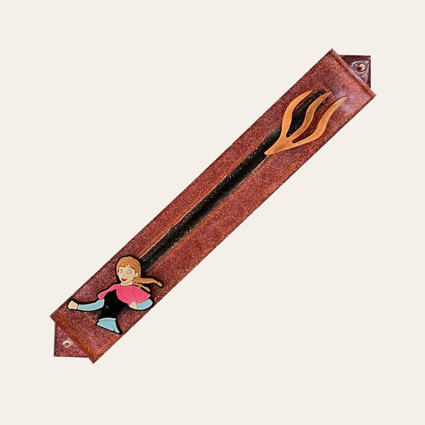 Kids Mezuzah with Favorite Character in Red Chameleon with Copper Shin - Customize - Personalized - Handmade Epoxy Mezuzah - Judaica Gift 7