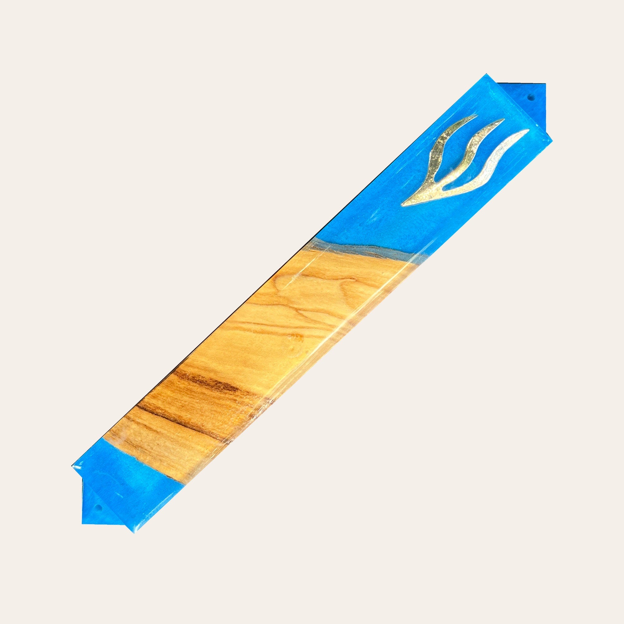 Wooden Mezuzah, Olive top wood natural Mezuzah case Synagogue Judaica M151