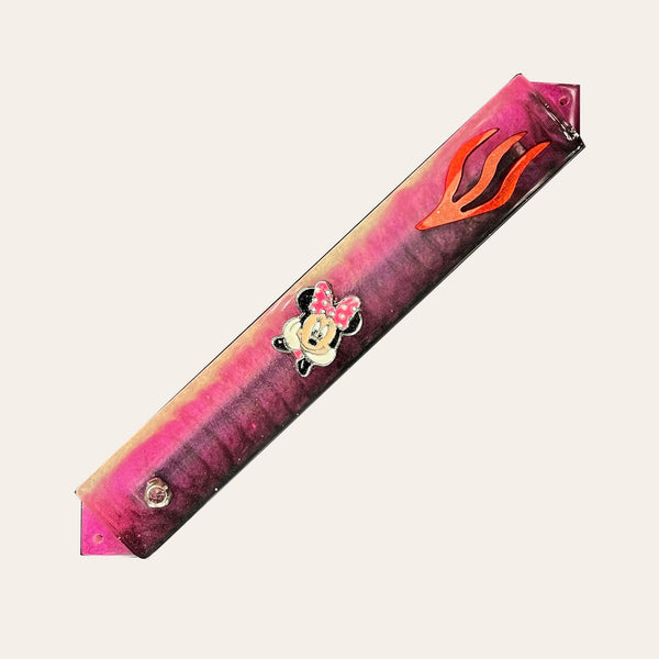 Kids Mezuzah with Favorite Character in Pink & Black - Customize Any - Personalized Mezuzah - Handmade Epoxy Resin Mezuzah - Kids Judaica 26