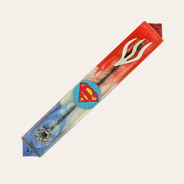 Kids Mezuzah with Favorite Character in Red, Silver & Blue - Customize Any - Personalized - Handmade Epoxy Resin Mezuzah - Kids Judaica 21