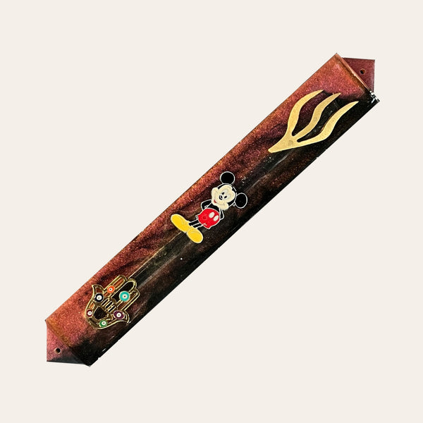 Kids Mezuzah with Favorite Character in Black and Red with Gold Shin - Customize Any - Personalized - Handmade Epoxy Resin Mezuzah - Judaica 13